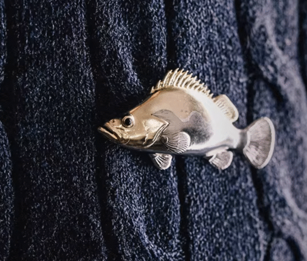 The Fish Brooch – Handcrafted Solid Brass & White Copper, “Auspicious Emblem”