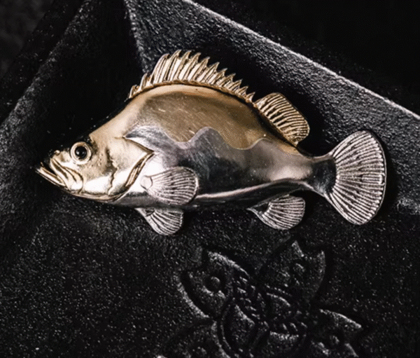 The Fish Brooch – Handcrafted Solid Brass & White Copper, “Auspicious Emblem”