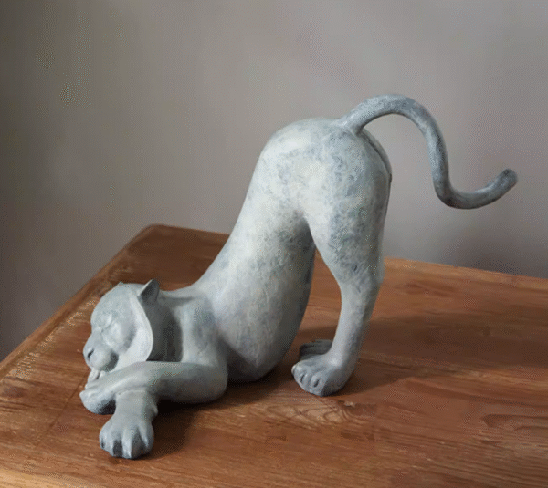 The Comforting Tiger – Handcrafted Solid Brass Sculpture, The Relaxed King, Auspicious Zodiac Art