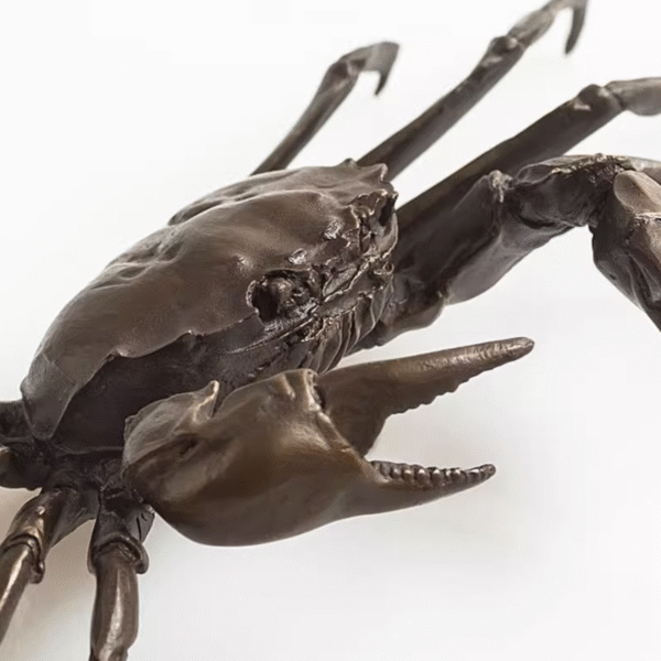 Life‑Size Brass Crab – Handcrafted Solid Brass Sculpture, “The Coastal Guardian”, Realistic Desktop Decor, Tea Pet & Gift