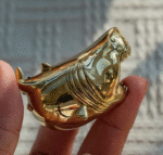 Chubby Megalodon – Handcrafted Solid Brass Sculpture, “The Pocket Predator”, Desk Companion & Palm Worry Stone