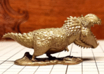 Chubby T‑Rex – Handcrafted Solid Brass Sculpture, “The Ferocious Cutie”, Desk Companion & Palm Worry Stone