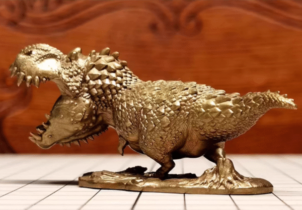 Chubby T‑Rex – Handcrafted Solid Brass Sculpture, “The Ferocious Cutie”, Desk Companion & Palm Worry Stone