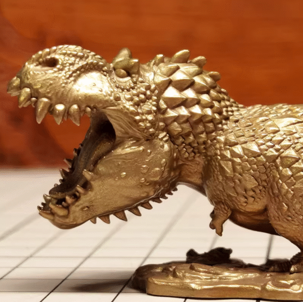 Chubby T‑Rex – Handcrafted Solid Brass Sculpture, “The Ferocious Cutie”, Desk Companion & Palm Worry Stone