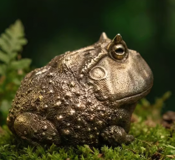 Chubby Horned Frog – Handcrafted Solid Brass Sculpture, “The Wealthy Hopper”, Desk Companion & Palm Worry Stone