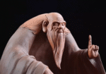 Laozi – Handcrafted Zisha Clay Sculpture, “The Sage of Tao”, One Hand to Heaven, One Hand to Earth, Zen Art for Study & Office