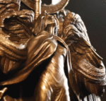 Valkyrie's Grace – Handcrafted Solid Bronze & Copper Sculpture, “Wings of the Chooser”, Removable Sword, Wall or Desk Display