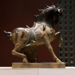 Ancient Stone Horse Collection – Handcrafted Qing Dynasty Style Sculptures, Antique Patina, Five Classic Forms for Desk & Garden